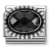 Nomination Composable Classic Link 330607/011 Oval Black CZ in 925 Silver